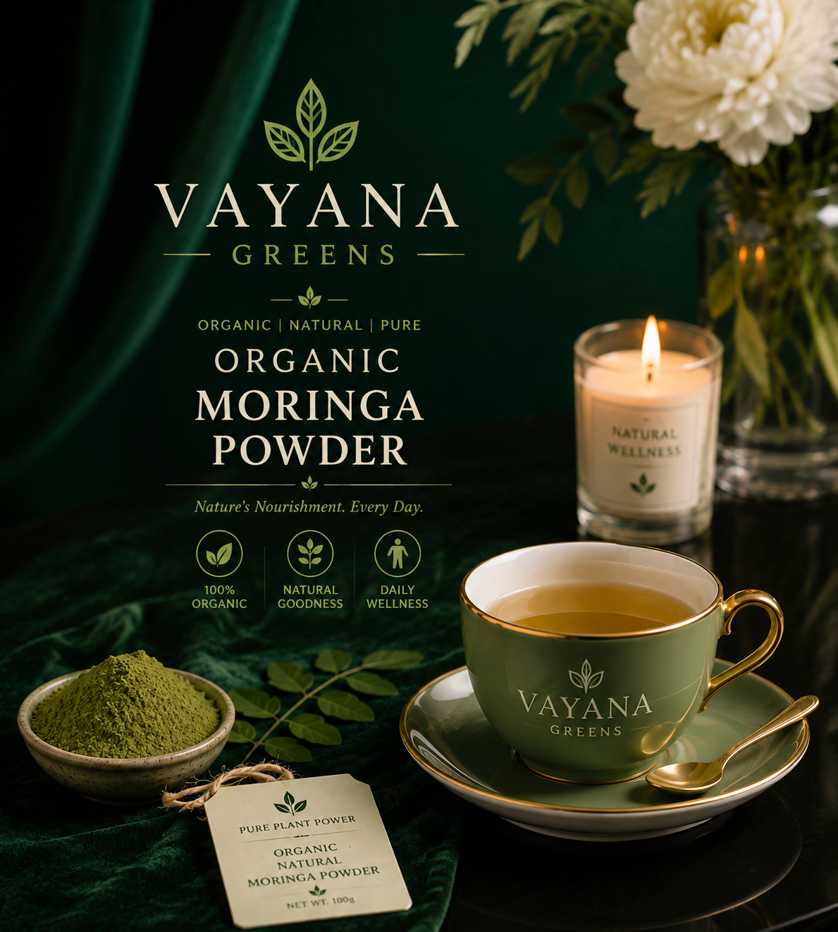 Vayana Greens Organic Moringa Powder — nature's nourishment every day